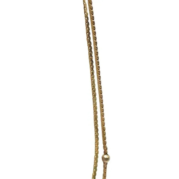 Monet Double-Layer Station Bead Chain Necklace Gold Tone Vintage 18.5 in - Picture 3 of 5